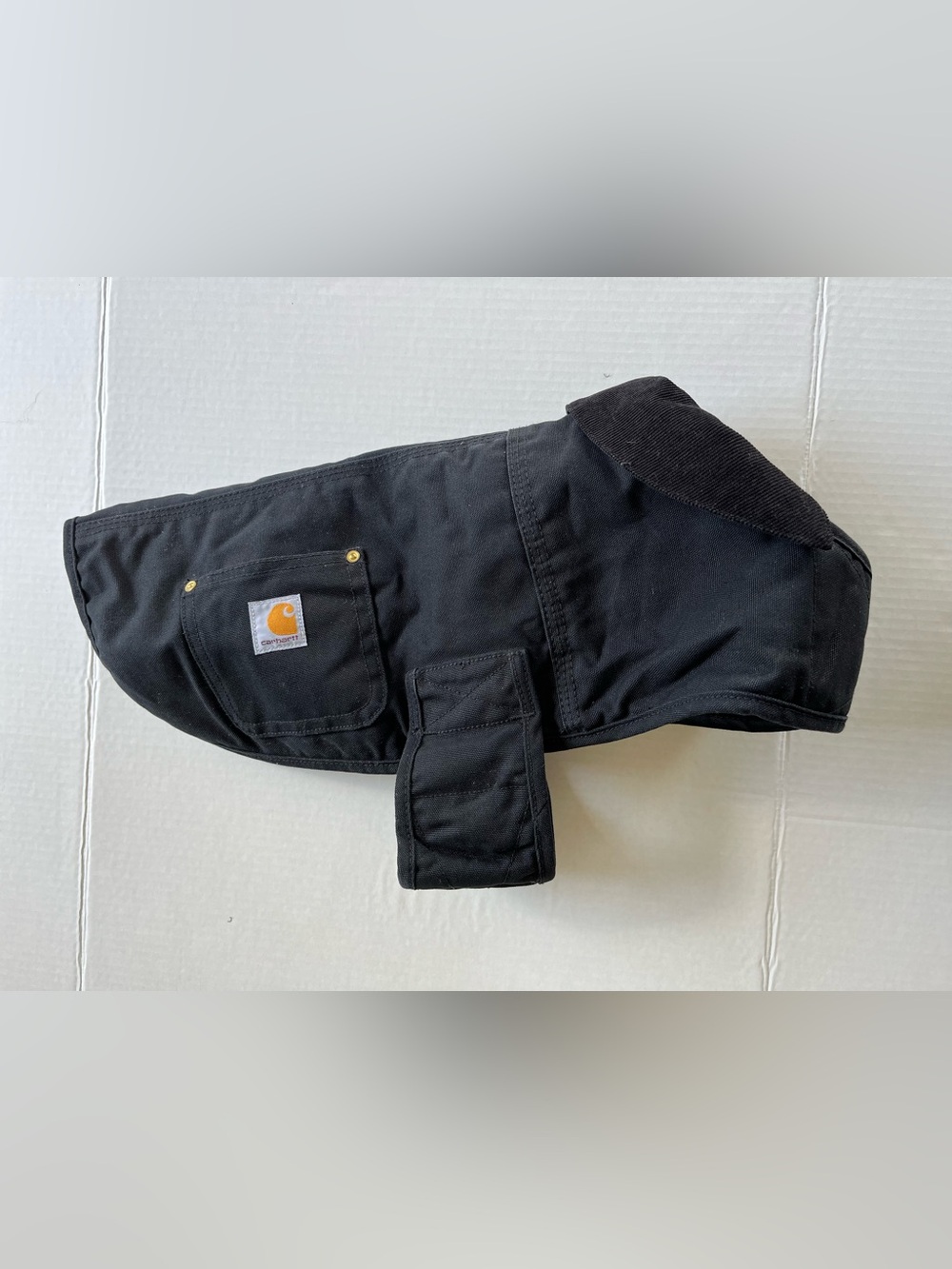 Carhartt Dog Coat Jacket Vest Black Canvas Quilted Liner Chore Pockets Medium